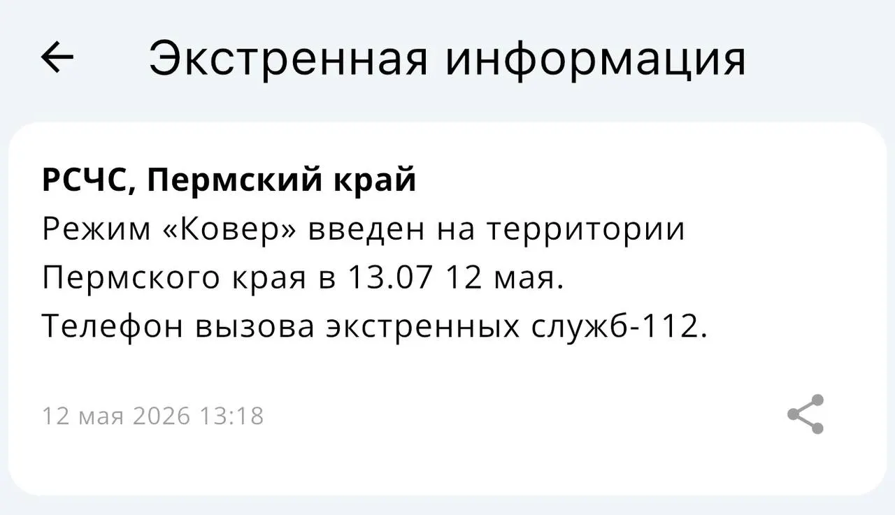 В Пермском крае введён режим «Ковер». В аэропорту Перми временно ограничили приём и выпуск воздушных судов.