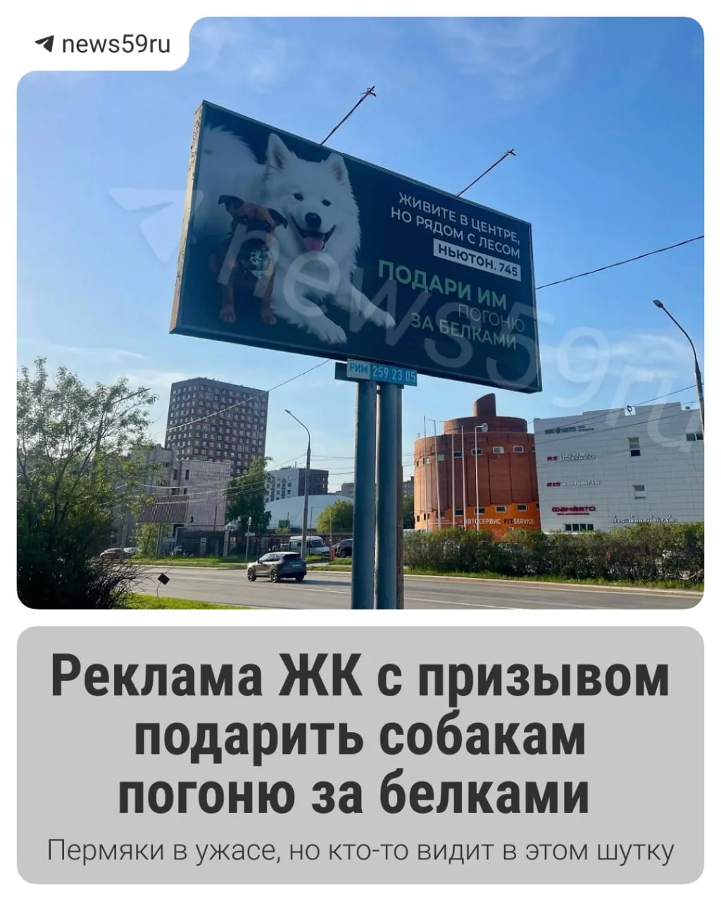 На Парковом разместили рекламный баннер жилого комплекса с провокационной формулировкой. Пост вызвал разделение мнений в соцсетях: одни посчитали это шуткой, другие — осудили.
