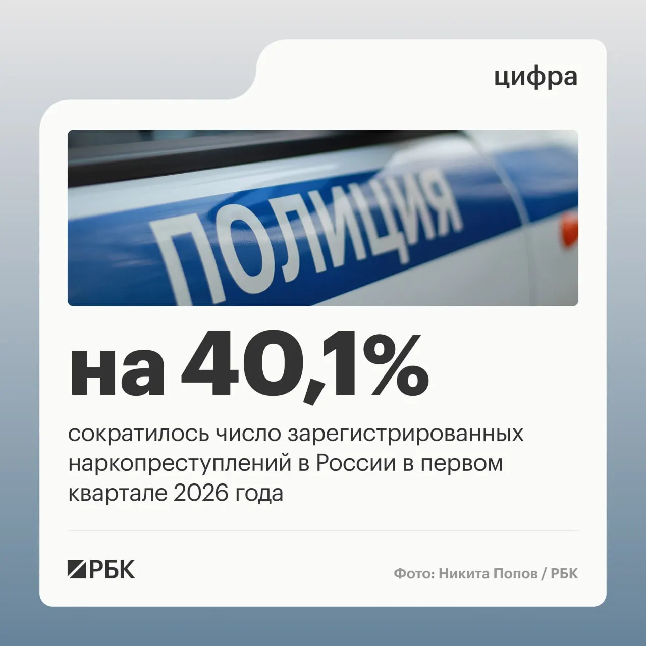 В I квартале число и доля зарегистрированных наркопреступлений сократились: количественные показатели упали на 40,1%, что во многом объясняется изменением правоприменительной практики после решения Верховного суда.