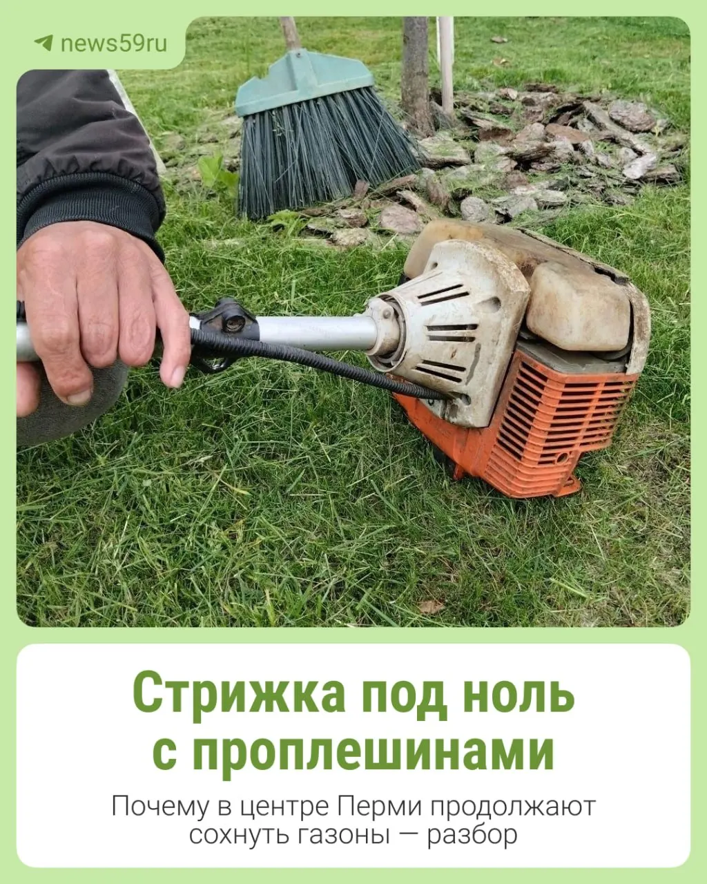 Жители Перми жалуются, что в центре города газоны слишком коротко скосили и не убрали траву, из‑за чего образуются участки без растительности; в администрацию направлен запрос.