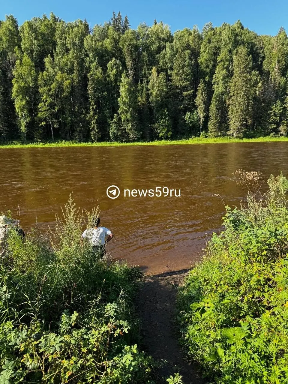 Во время сплава по Усьве вода за несколько часов поднялась примерно на полтора метра — туристов на катамаране унесло по течению, им едва удалось пристать к берегу.
